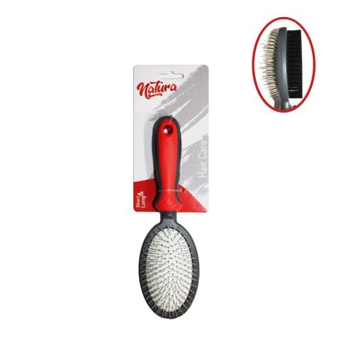 Natura Çift Tarafı Kedi Köpek Oval Fırça (Large) (24cm)