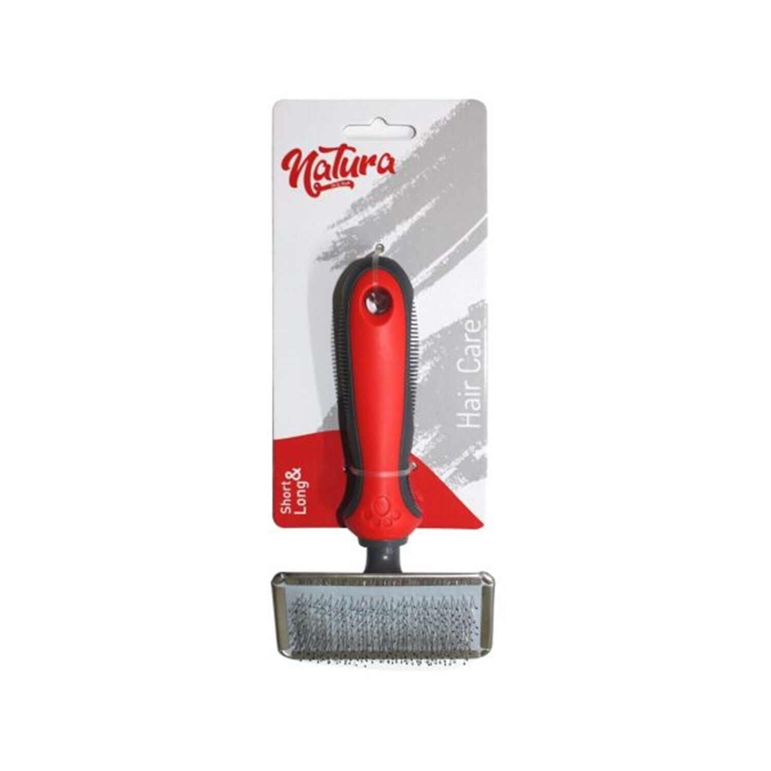 Natura Kedi Köpek İnce Uç Toplu Metal Çerçeve Fırça (Medium) (16cm)