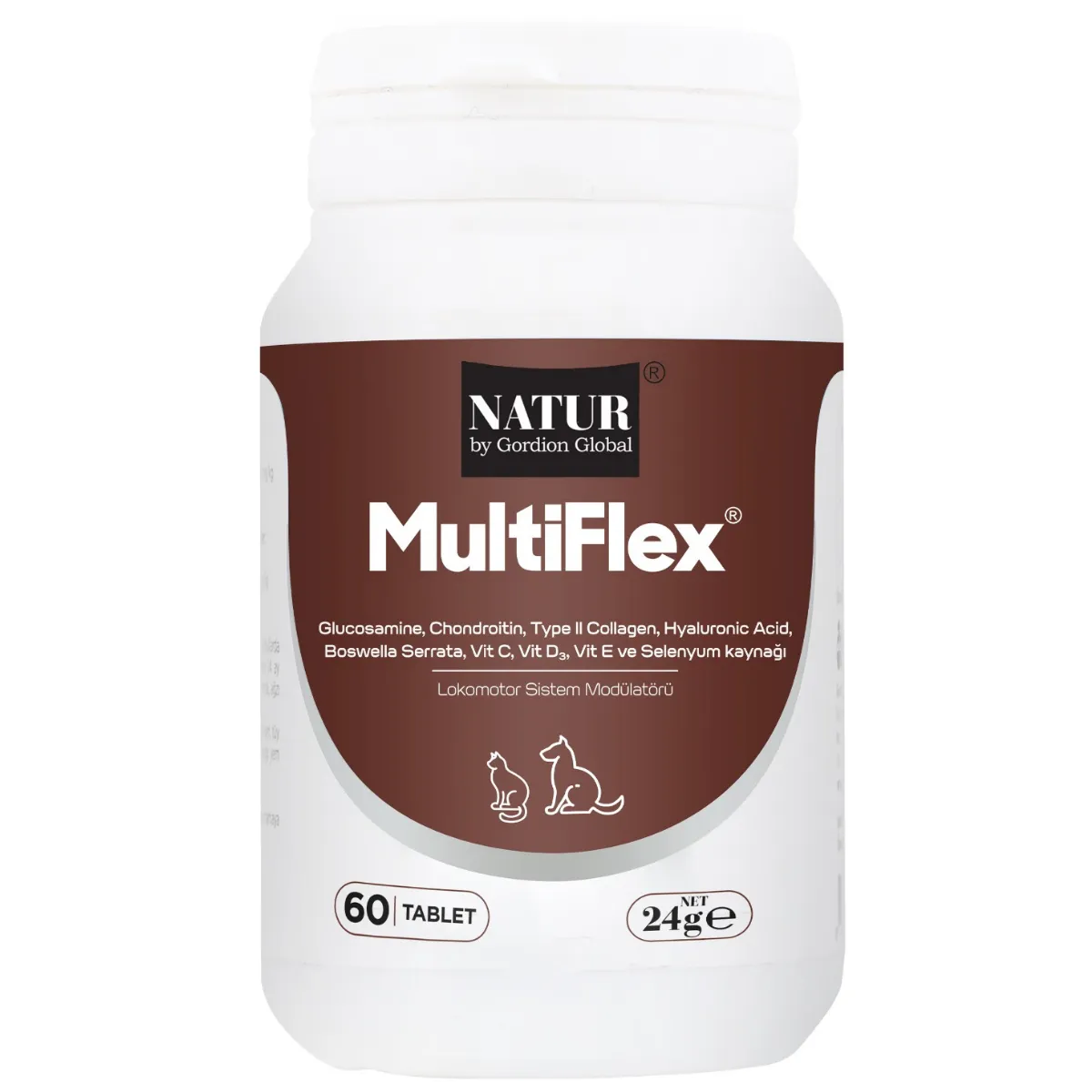 Natur Multiflex Kedi - Köpek lokomotor Sistem Modülatörü 24 gr ( 60 tablet) (stt:09/2026)