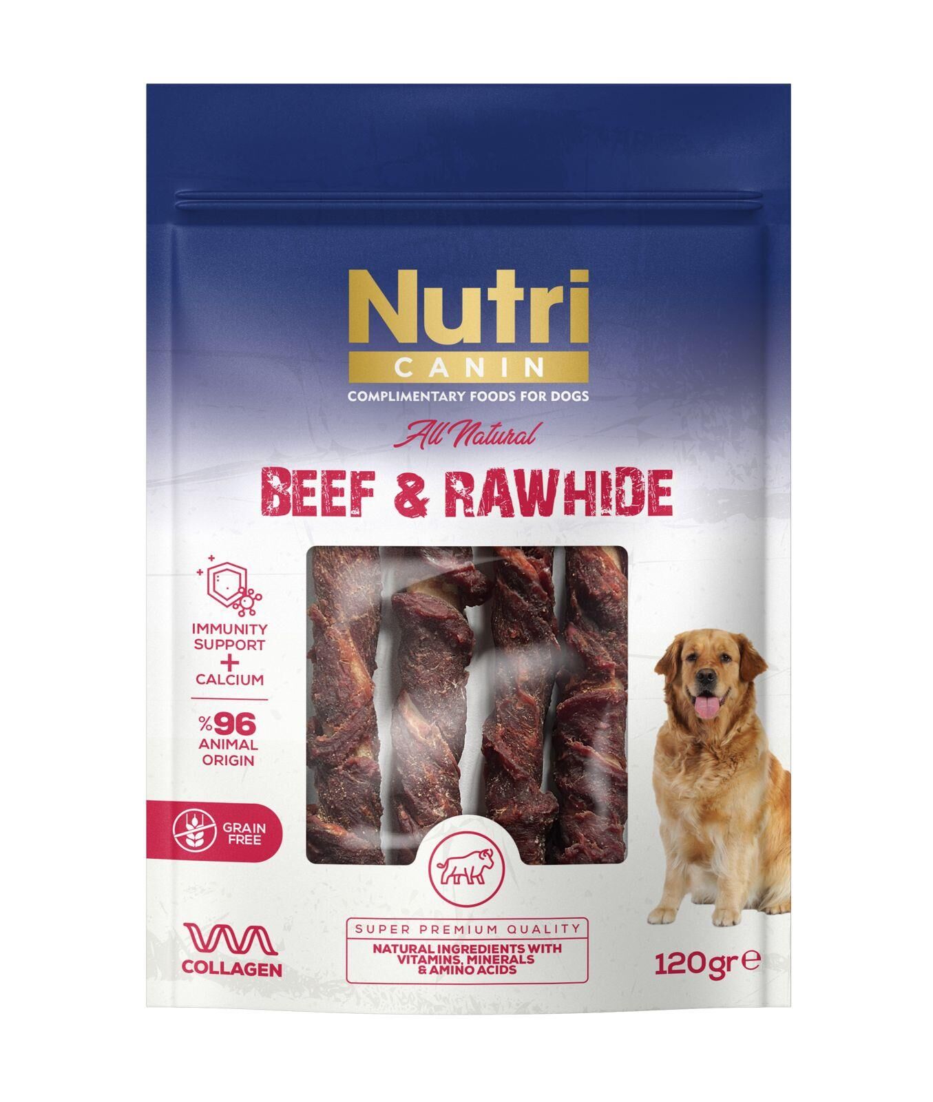 Nutri Canin Sığır Eti Sarılı Kemik Köpek Ödülü 120 Gr (stt:12/2027)