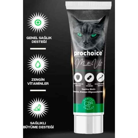 Prochoice Kediler İçin Taurinli Multi Vitaminli Malt Macunu 100 Ml (stt:10/2028)