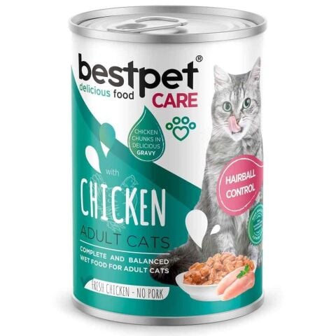 Bestpet Tavuklu Yetişkin Kedi Konservesi Hairball Kontrol 400 Gr (stt:05/2029)