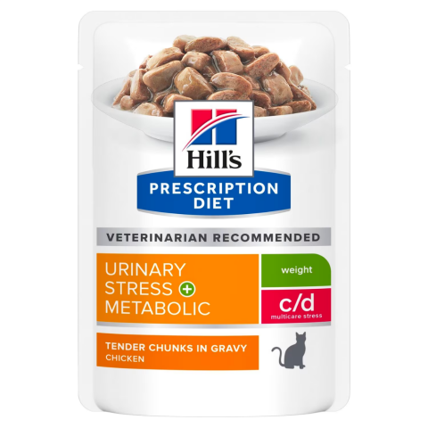 Hills Prescription Diet Urinary Stress Metabolic c/d multicare stress Tavuklu Kedi Konservesi 85 gr (stt:10/2026)