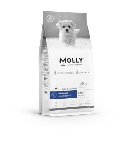 Molly Hipoalerjenik Somonlu Düşük Tahıllı Kısırlaştırılmış Küçük Irk Köpek Maması 8 kg (stt:01/2027)