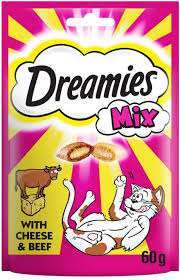 Dreamies Mix Kedi Ödül Maması Sığır Etli Ve Peynirli 60 gr.(stt.05/2027)