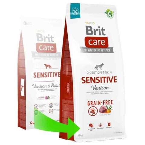 Brit Care Sensitive Geyikli ve Patatesli Tahılsız Köpek Maması 12kg (stt.06/2027)