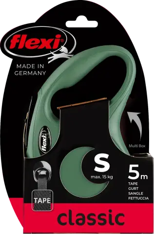 Flexi New Classic Şerit Otomatik Gezdirme  Yeşil Small 5 Metre