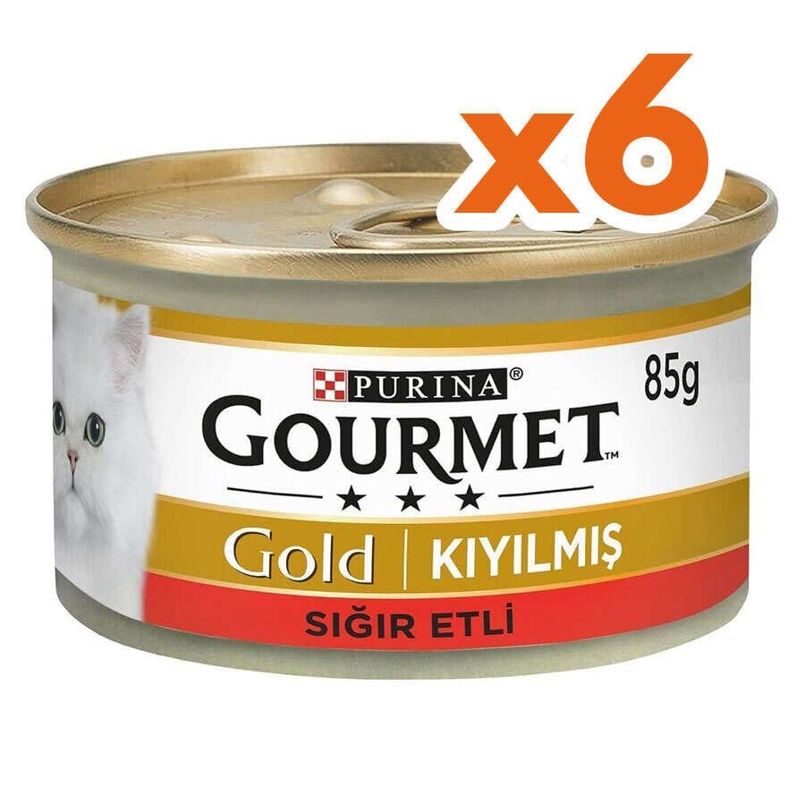 Gourmet Gold Kıyılmış Sığır Etli Kedi Maması 85 Gr x 6 Adet