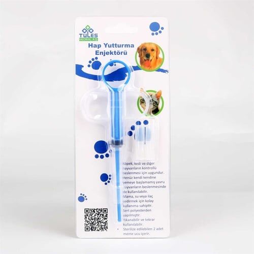 Tules Besleme ve Hap Yutturma Enjektörü Plastik (Çift Başlıklı)