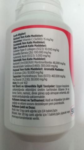Natur Type II Kedi ve Köpekler için Eklem Sağlığı ve Eklem Sıvısı Desteği 90 Tablet (stt.08/2026)