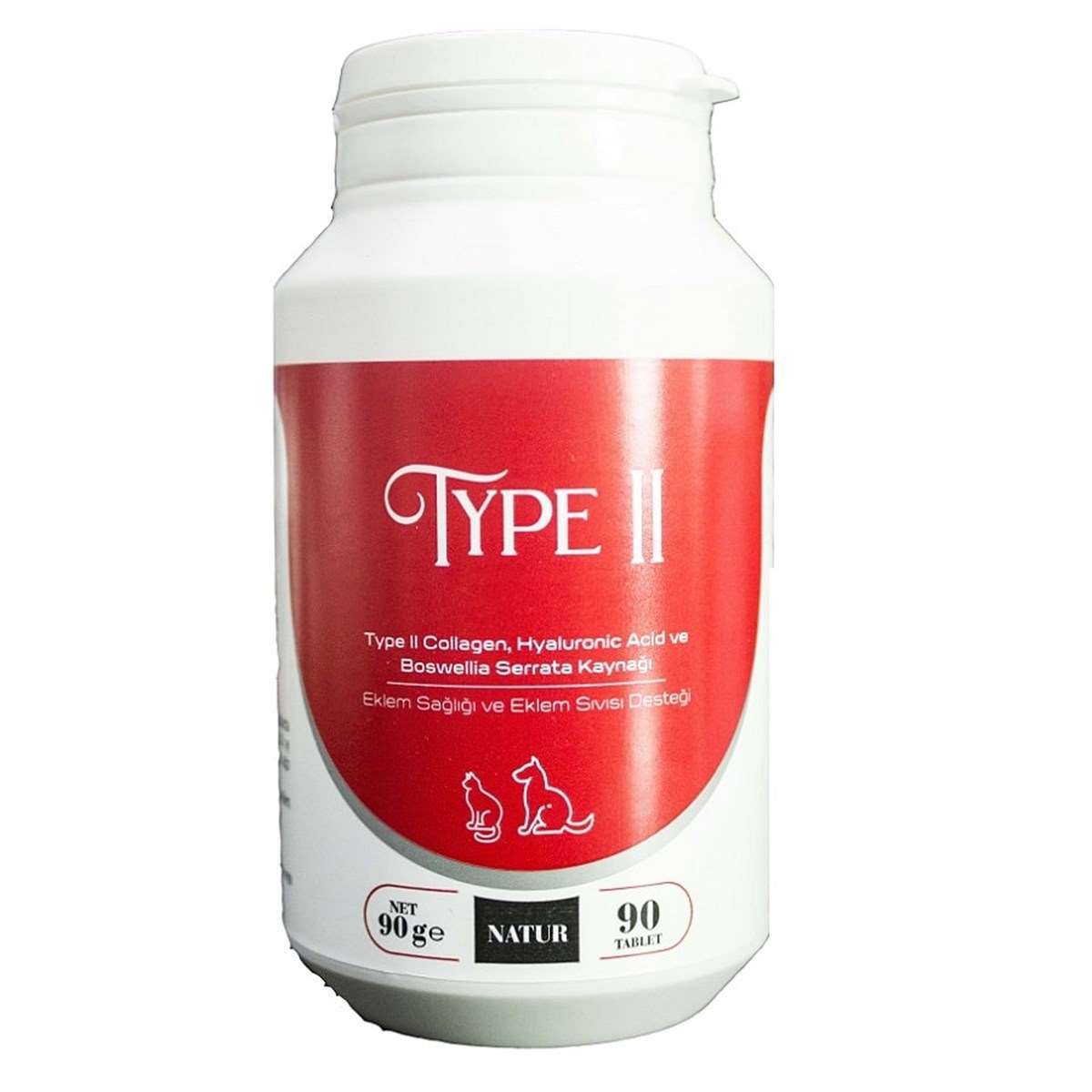 Natur Type II Kedi ve Köpekler için Eklem Sağlığı ve Eklem Sıvısı Desteği 90 Tablet (stt.08/2026)