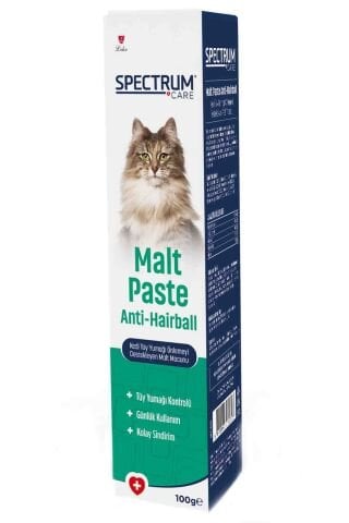 Spectrum Anti Hairball Tüy Yumağı Önlemeyi Destekleyen Malt Paste Kedi Macunu 100 Gr