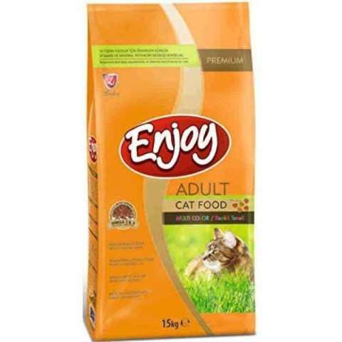 Enjoy Multi Color Renkli Taneli Yetişkin Kuru Kedi Mamasi 15 Kg(stt.03/2027)