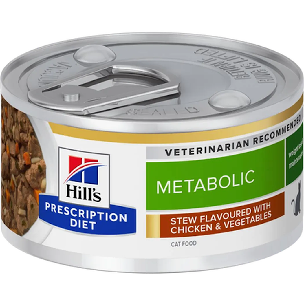 Hills Prescription Diet Metabolic Tavuklu ve Sebzeli Kedi Güveç 82 gr (stt:10/2027)