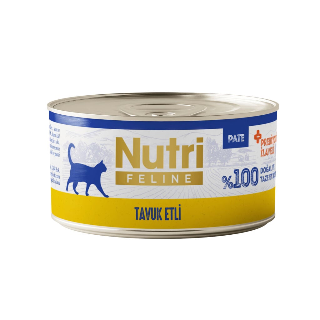 Nutri Feline Tavuk Etli Tahılsız Prebiyotik İlaveli Ezme Yetişkin Kedi Konservesi 70gr (stt: 12/2028)