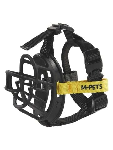 M-Pets Bark Guard Köpek Ağızlık (XXL) Siyah/Sarı (22 x 19 x 9 cm)
