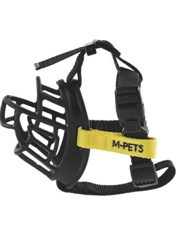 M-Pets Bark Guard Köpek Ağızlık (XXL) Siyah/Sarı (22 x 19 x 9 cm)