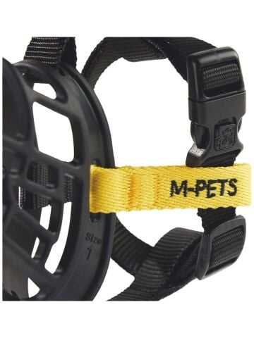 M-Pets Bark Guard Köpek Ağızlık (XXL) Siyah/Sarı (22 x 19 x 9 cm)