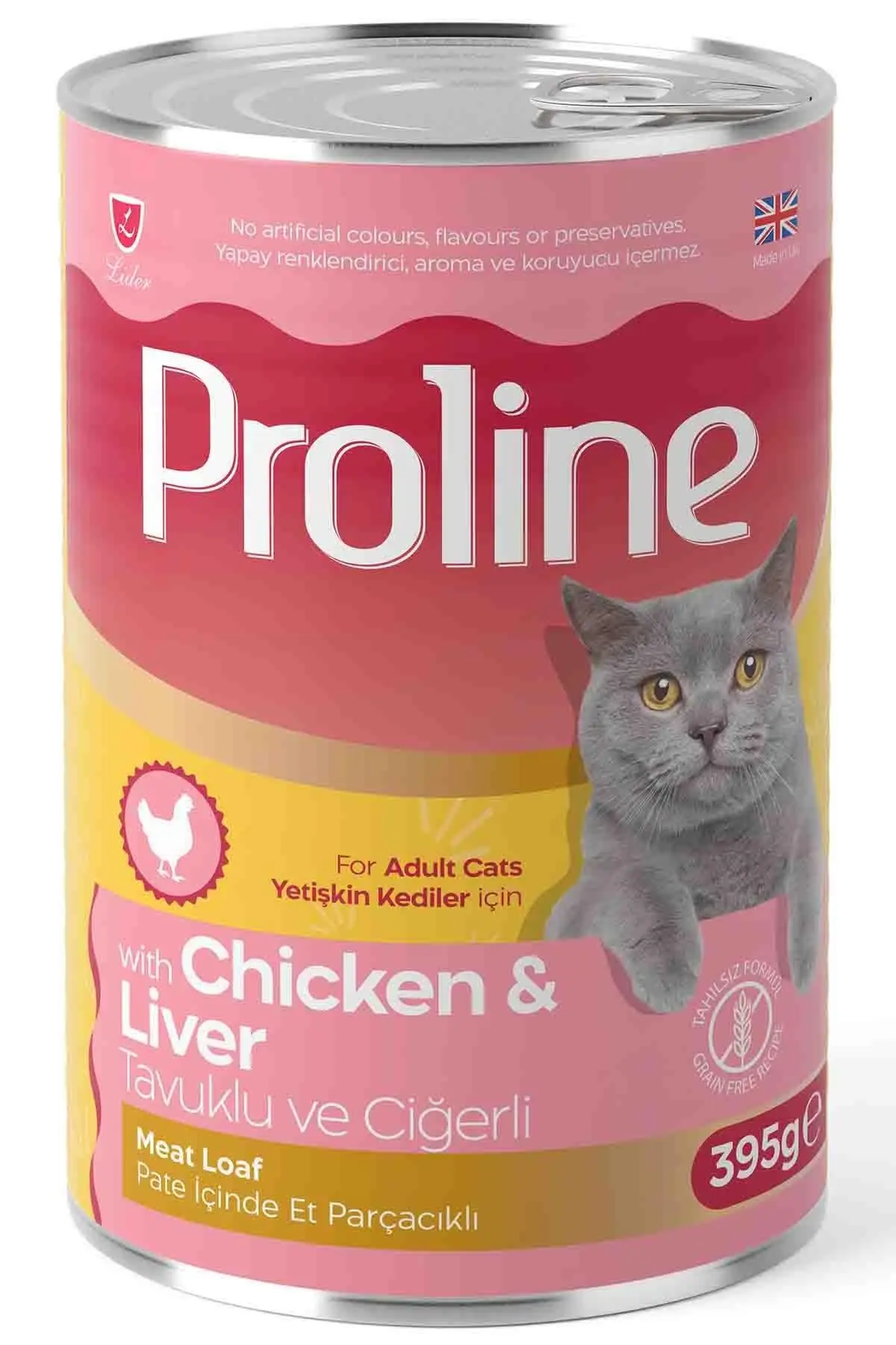 Proline Tavuk Etli ve Ciğerli Pate Et Parçalı Kedi Konservesi 395 Gr (stt:03/2027)