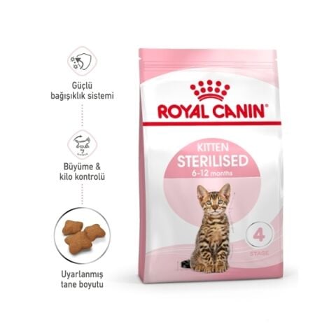Royal Canin Kitten Sterilised Kısırlaştırılmış Yavru Kedi Maması 2 kg (stt:10/2027)