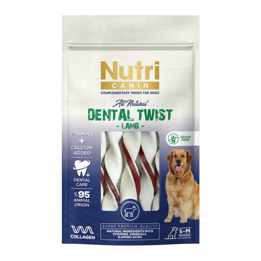 Nutri Canin Dental Twist Kuzulu Tahılsız Köpek Ödül Maması 80gr (stt: 12/2027)