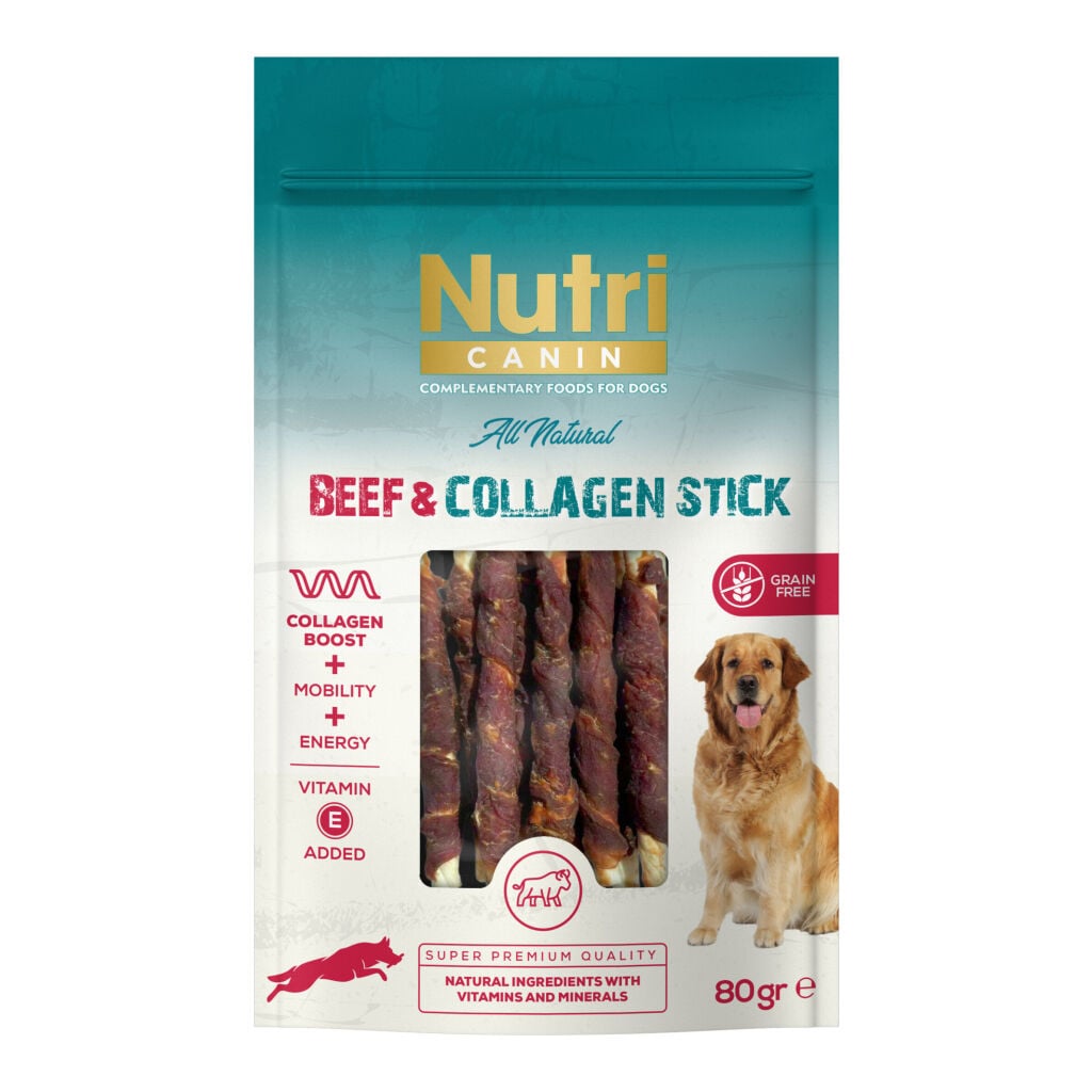 Nutri Canin Sığırlı ve Kolajenli Çubuk Köpek Ödül Maması 80gr (stt: 06/2028)