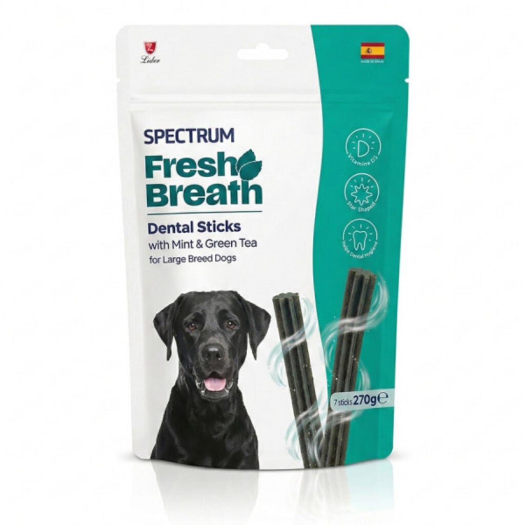Spectrum Fresh Breath Dental Sticks Naneli ve Yeşil Çaylı Büyük Irk Köpek Ödül Maması 270gr (7'li) (stt: 04/2027)