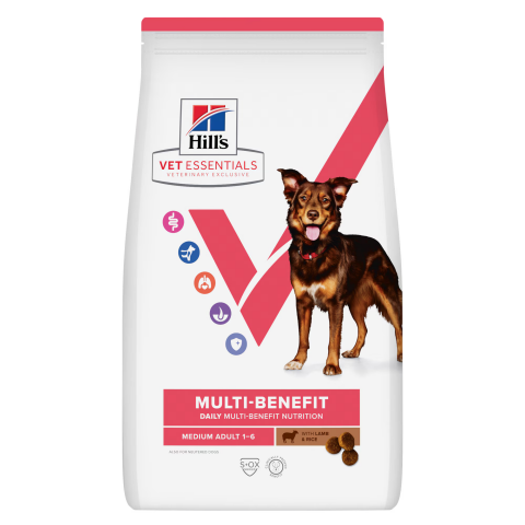 Hill's Vet Essentials Multi-Benefit Yetişkin Orta Irk Kuzulu Pirinçli Köpek Kuru Maması 10 kg (stt: 11/2027)