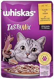 Whiskas Pouch Tastymix Sos İçinde Kuzulu Ve Hindili Yetişkin Kedi Konservesi 85 gr (stt:01/2025)