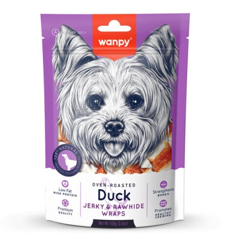 Wanpy Oven Roasted Deri Üzerine Ördek Sarılı Köpek Ödül Maması 100gr