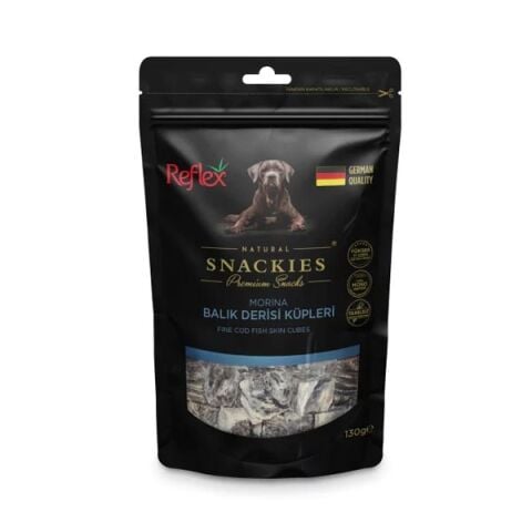 Reflex Snackies Natural Morina Balık Derisi Küpleri Tahılsız Köpek Ödül Maması 130 g (stt:06/2027)