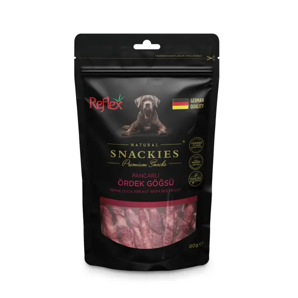 Reflex Snackies Natural Pancarlı Ördek Göğsü Tahılsız Köpek Ödül Maması 80gr (stt:12/2027)