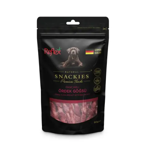 Reflex Snackies Natural Pancarlı Ördek Göğsü Tahılsız Köpek Ödül Maması 80gr (stt:12/2027)