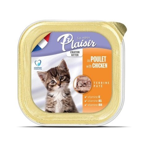 Plaisir Kitten Tavuklu Ezme (Pate) Yavru Kedi Konservesi 100 Gr(stt.06/2027)