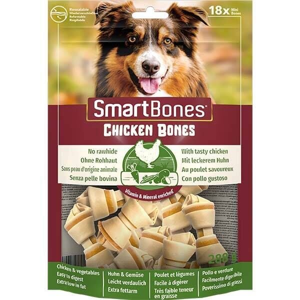 Smart Bones Tavuklu Çiğneme Kemikleri Köpek Ödülü (18 Mini) 288 Gr (stt: 04/2028)