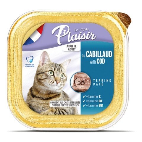 Plaisir Sterilised Morina Balıklı Ezme (Pate) Kısırlaştırılmış Kedi Konservesi 100 Gr(stt.03/2027)