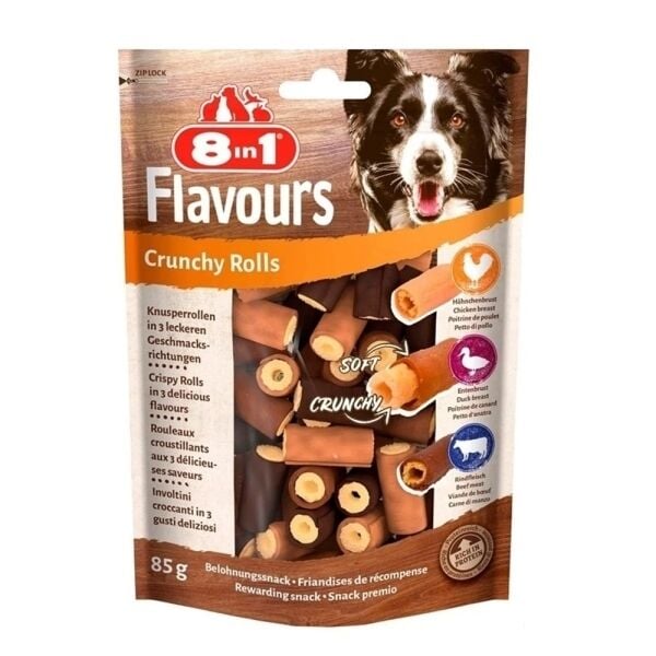 8in1 Flavours Crunchy Rolls Kıtır Köpek Ödülü 85 gr (stt:04/2027)