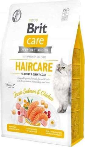 Brit Care Haircare Somon ve Tavuk Deri ve Tüy Sağlığı Tahılsız Kedi Maması 2 Kg(stt.03/2026)