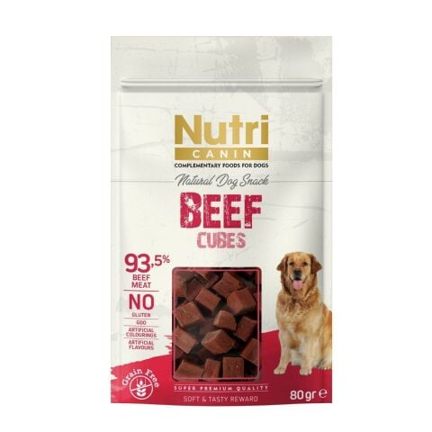 Nutri Canin Beef Cubes Sığır Etli (Küp Şeklinde) Köpek Ödülü 80 Gr (stt:01/2028)
