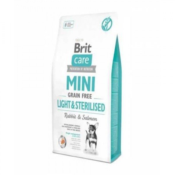 Brit Care Mini Light&Sterilised Kilolu Kısırlaştırılmış Köpekler İçin Tahılsız Hipoalerjenik Köpek Maması 2 Kg(stt.05/2025)