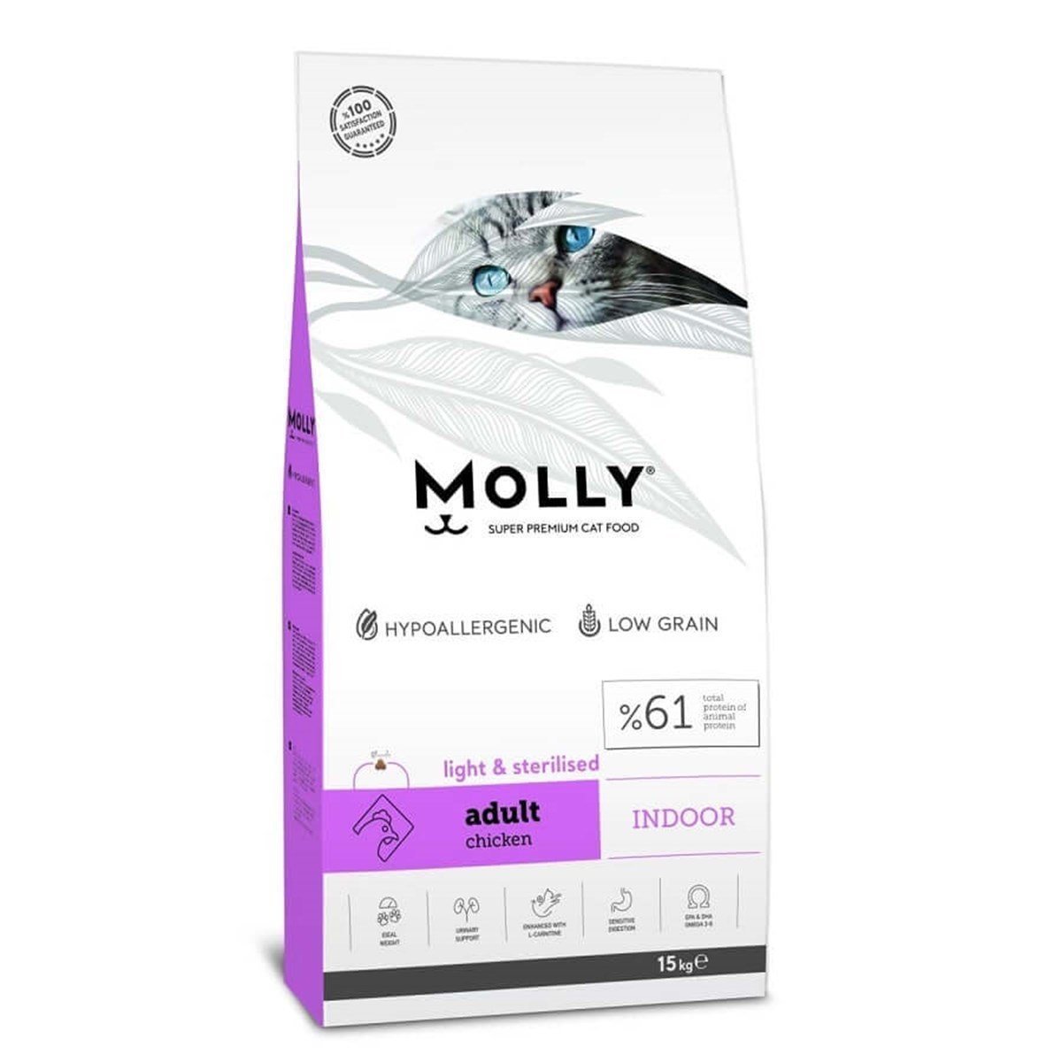 Molly Light Sterilised İndoor (Renal Care)Tavuklu Kuru Kedi Maması 15 kg (stt.10/2026)