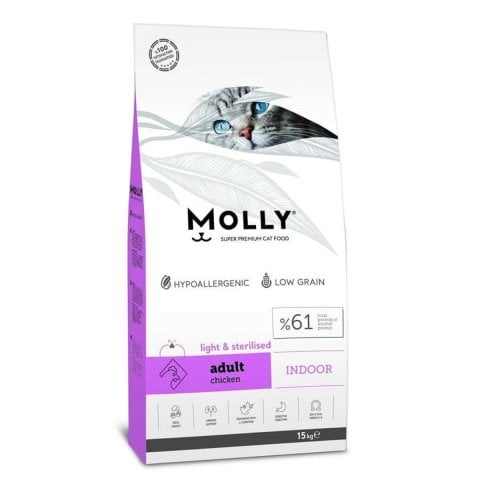 Molly Light Sterilised İndoor (Renal Care)Tavuklu Kuru Kedi Maması 15 kg (stt.10/2026)