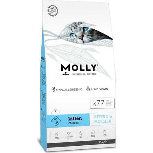 Molly Düşük Tahıllı Hipoalerjenik Tavuklu (Kitten & Mother) Yavru Kedi Maması 15 Kg (stt.12/2026)