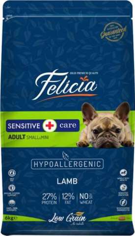 Felicia Düşük Tahıllı Hipoalerjenik Kuzulu Küçük Irk (Small - Mini)  Köpek Maması 6 Kg(stt.03/2026)