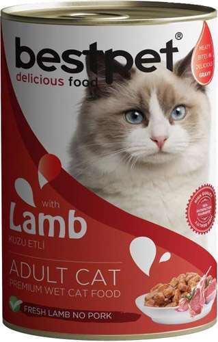 Bestpet Kuzu Etli Yetişkin Kedi Konservesi 400gr (stt.07/2027)