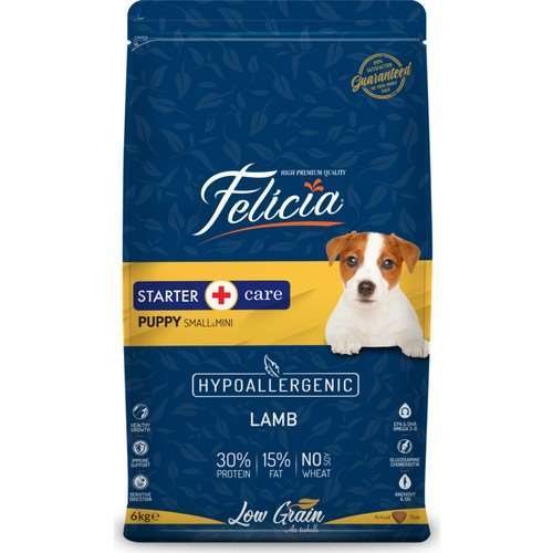 Felicia  Puppy Düşük Tahıllı Küçük ve Orta(Small-Mini) Irk Kuzu Etli Yavru Köpek Maması 6 Kg (stt.11/2026)