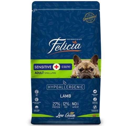 Felicia Düşük Tahıllı Hipoalerjenik Kuzulu Küçük Irk (Small - Mini)  Köpek Maması 3 Kg(stt.03/2027)