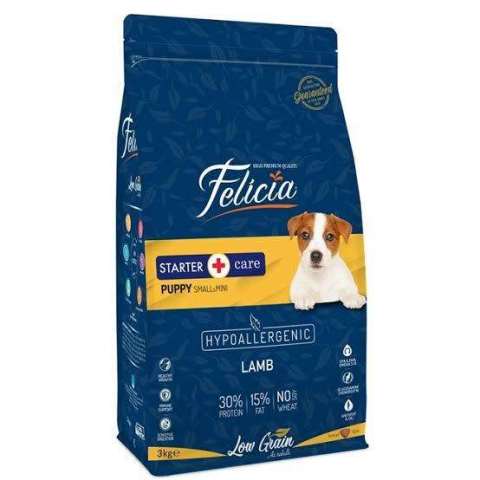 Felicia Puppy Düşük Tahıllı Küçük ve Orta (Small-Medium) Irk Kuzu Etli Yavru Köpek Maması 3 Kg(stt.12/2027)