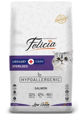 Felicia Urinary Az Tahıllı Somonlu Light-Sterilised Kedi Maması 12 Kg(stt:01/2028)
