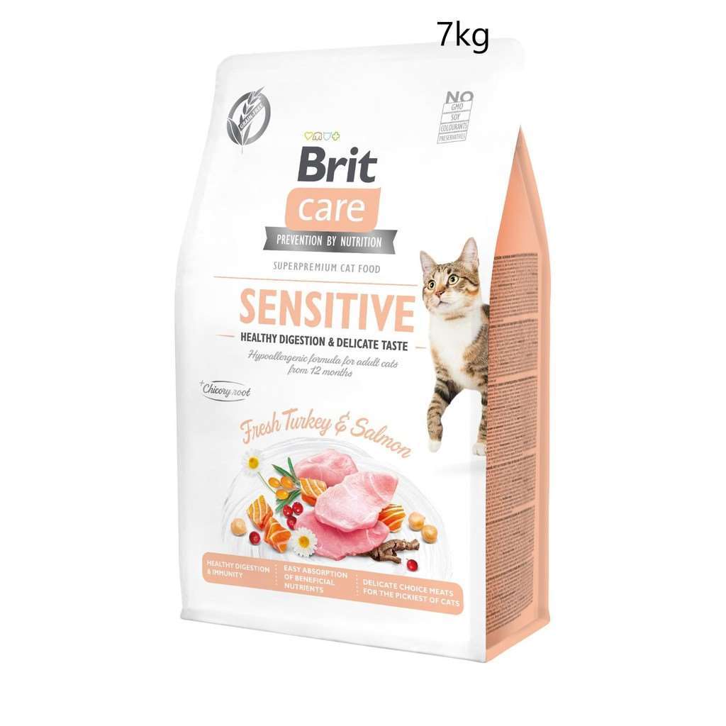 Brit Care Hassas Mideli Kediler İçin Somonlu ve Hindili Yetişkin Kedi Maması 7kg(stt.04/2026)
